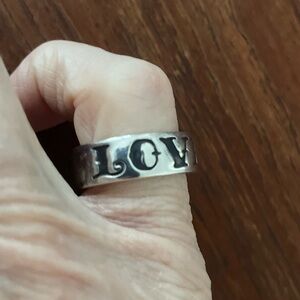 Chunky silver “LOVE” ring